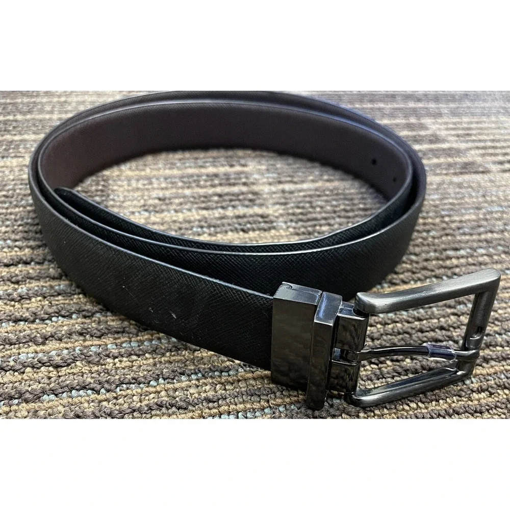 Black and‎ Brown Reversible Leather Belt Mens Size 2X, 38-45